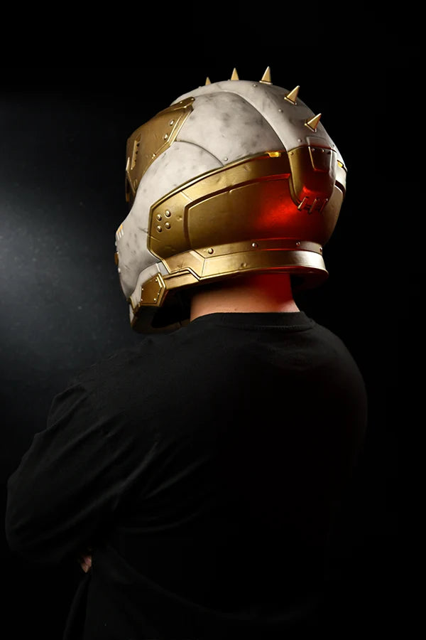 Wearable Helmet Replica in White and Gold