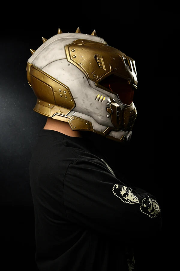 Wearable Helmet Replica in White and Gold