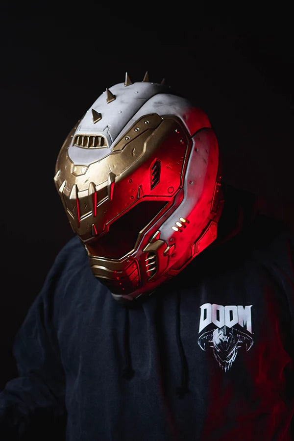 Wearable Helmet Replica in White and Gold