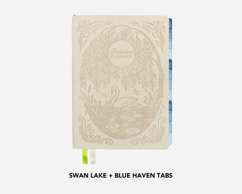 Weekly 2026–2027 Mid-Year Planner with Goal Setting, Habit Tracking and Swan Lake Cover Design