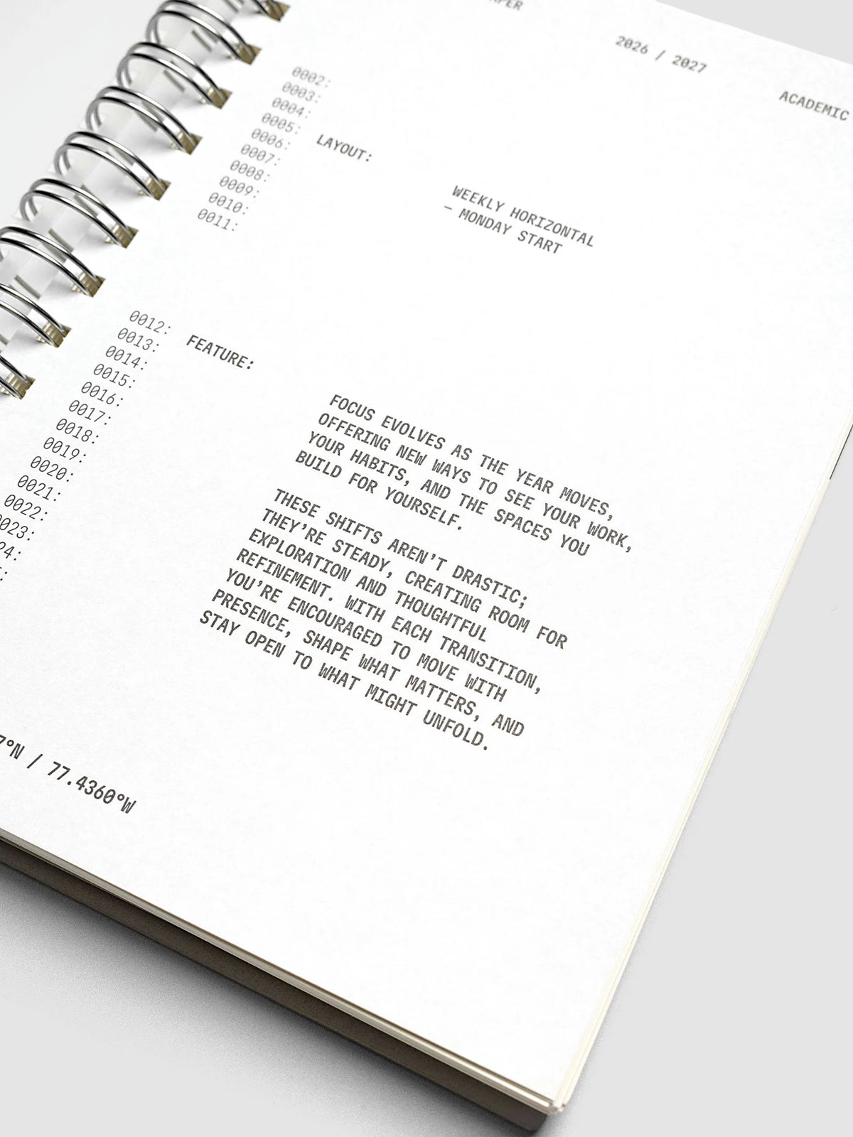 Weekly Horizontal Planner Notebook for the 2026-2027 Academic Year, A5 Spiral Bound with Monthly Overviews