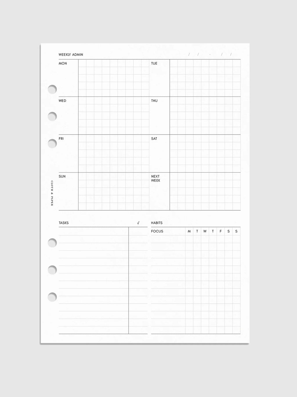 Weekly Planner Inserts