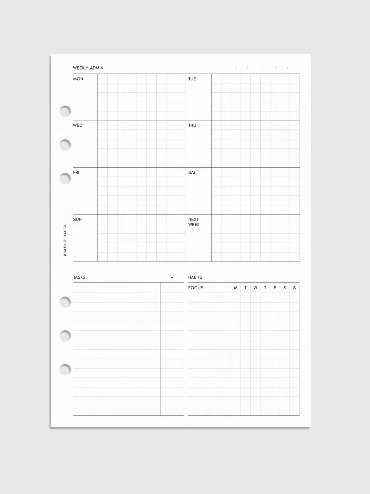 Weekly Planner Inserts