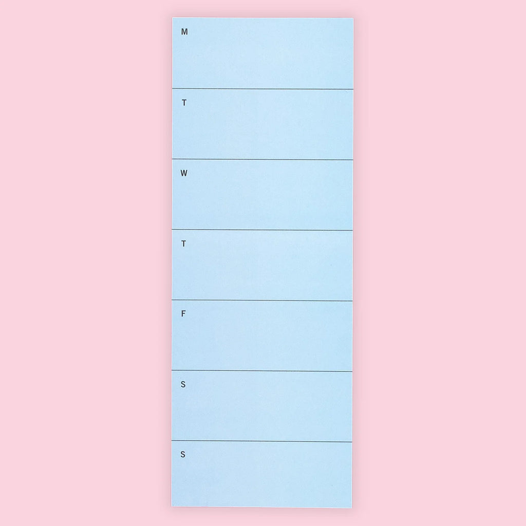 Weekly Sticky Note Pad for Flexible Planning, Featuring a Repositionable Long Edge and Weekly View