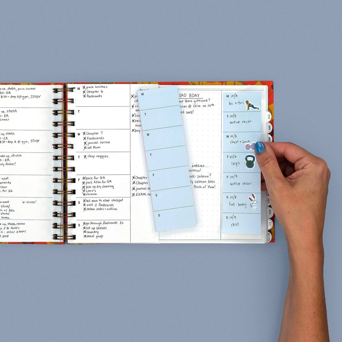 Weekly Sticky Note Pad for Flexible Planning, Featuring a Repositionable Long Edge and Weekly View