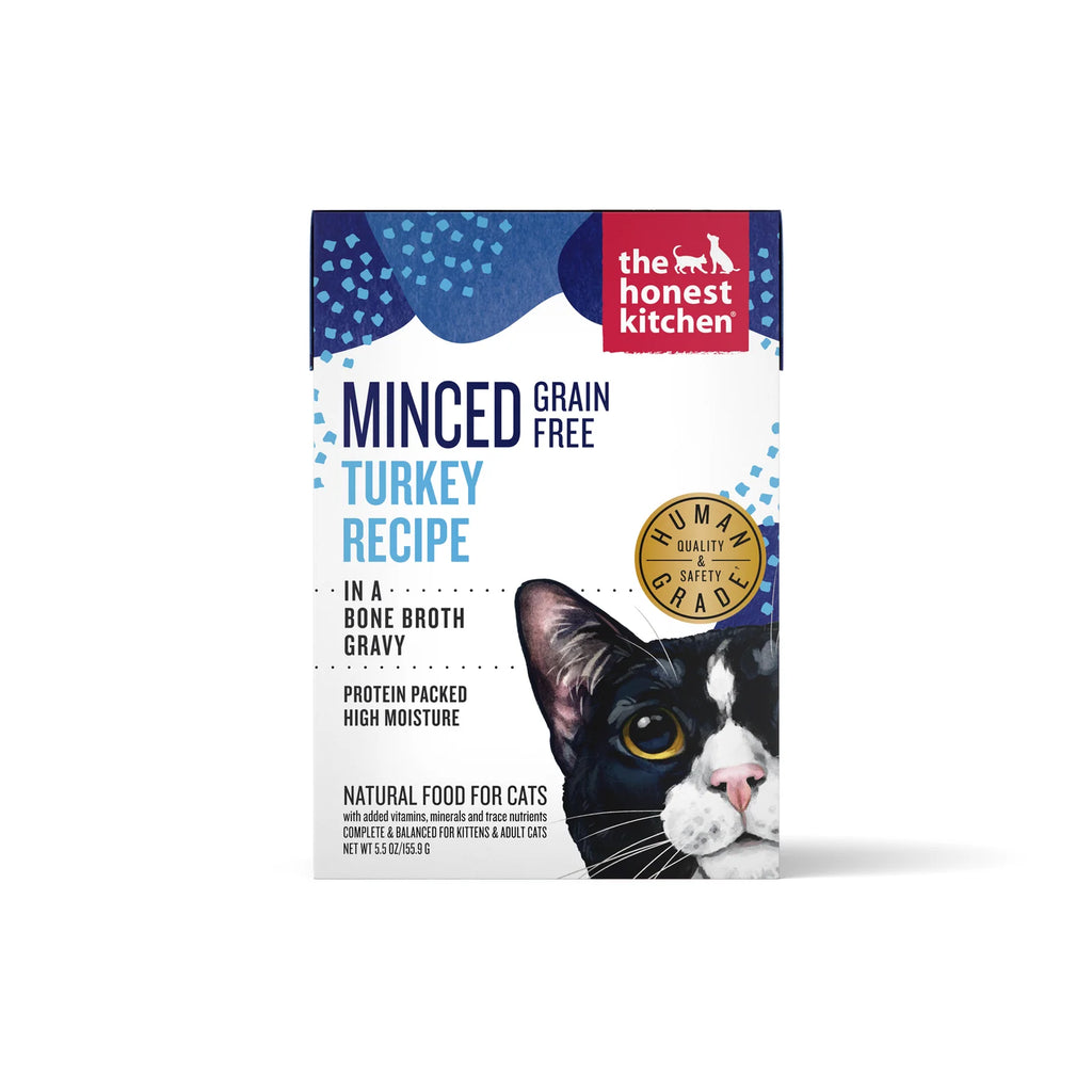 Wet Cat Food Gravy with Minced Cage-Free Turkey in Bone Broth, Human Grade Recipe, 12 Cans in 2.8 or 5.5 oz
