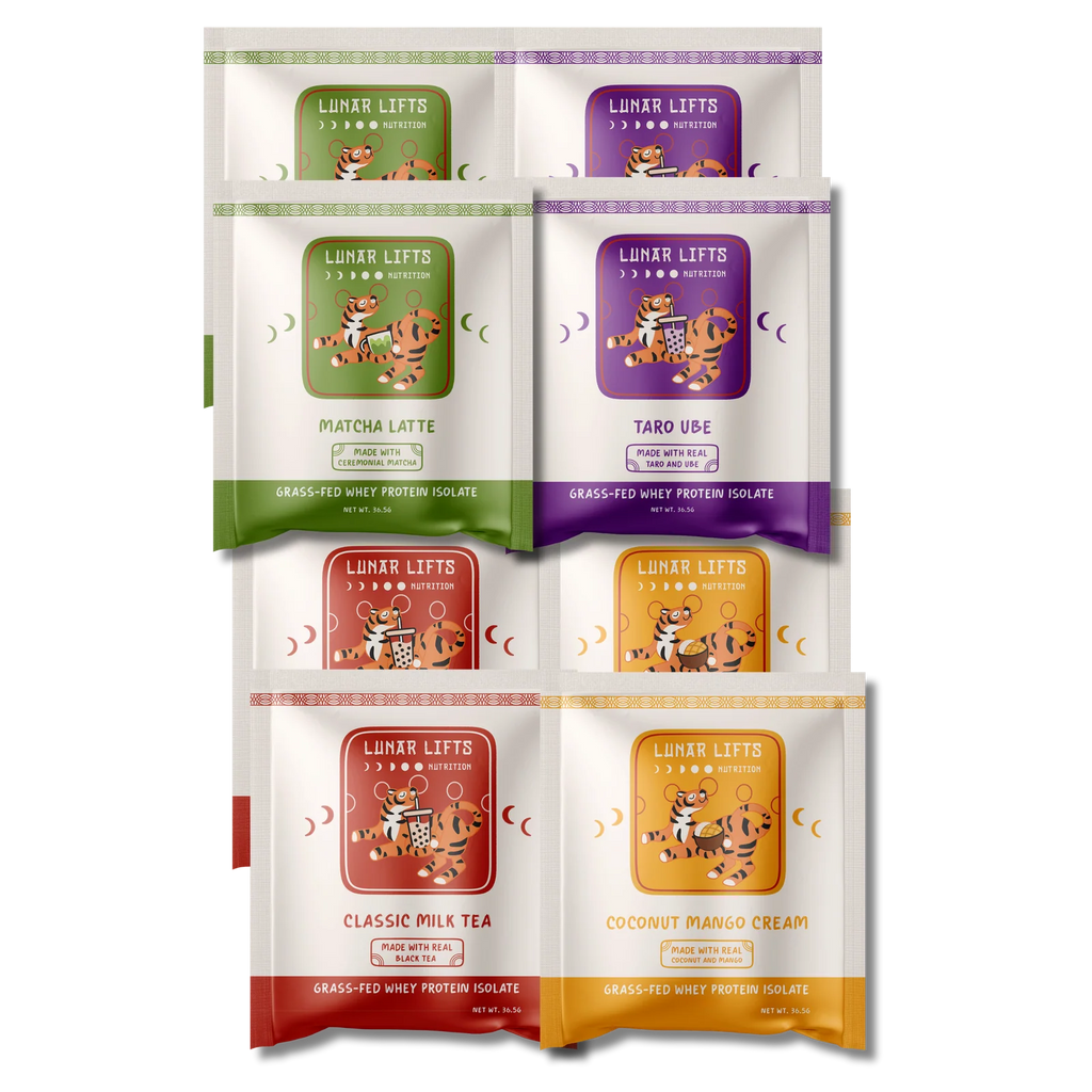 Whey Sampler Packs with Eight Single-Serving Sachets for Flavor Sampling and Travel-Sized Convenience — Variety Pack