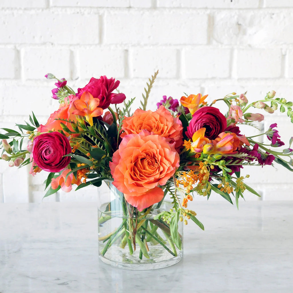 Whimsical Flower Arrangement in Cottage Garden Style
