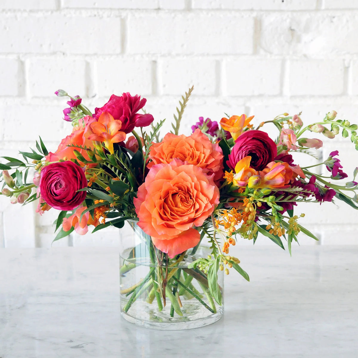 Whimsical Flower Arrangement in Cottage Garden Style