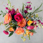 Whimsical Flower Arrangement in Cottage Garden Style