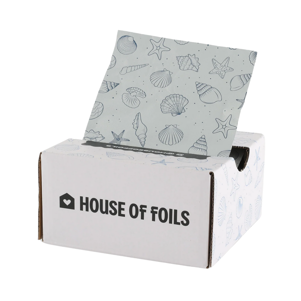 White Beach-Themed Foil Sheets, 5 x 11 Inches, 500-Sheet Box with Soft Shell and Starfish Details