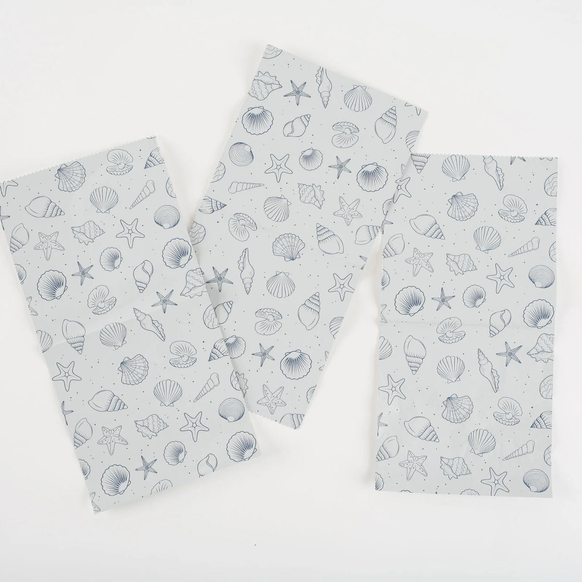White Beach-Themed Foil Sheets, 5 x 11 Inches, 500-Sheet Box with Soft Shell and Starfish Details