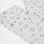 White Beach-Themed Foil Sheets, 5 x 11 Inches, 500-Sheet Box with Soft Shell and Starfish Details