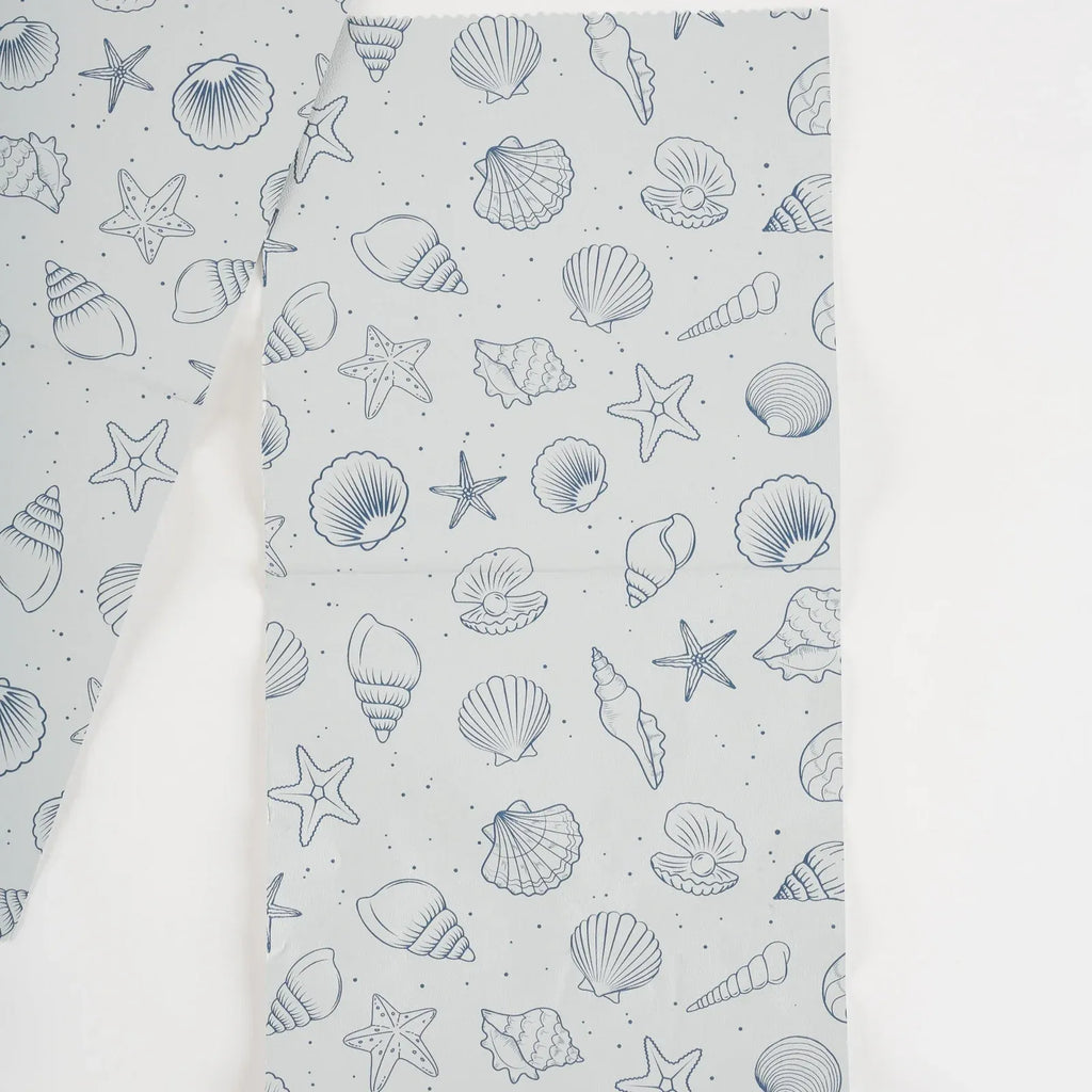 White Beach-Themed Foil Sheets, 5 x 11 Inches, 500-Sheet Box with Soft Shell and Starfish Details