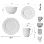 White Bone China Dinnerware Set