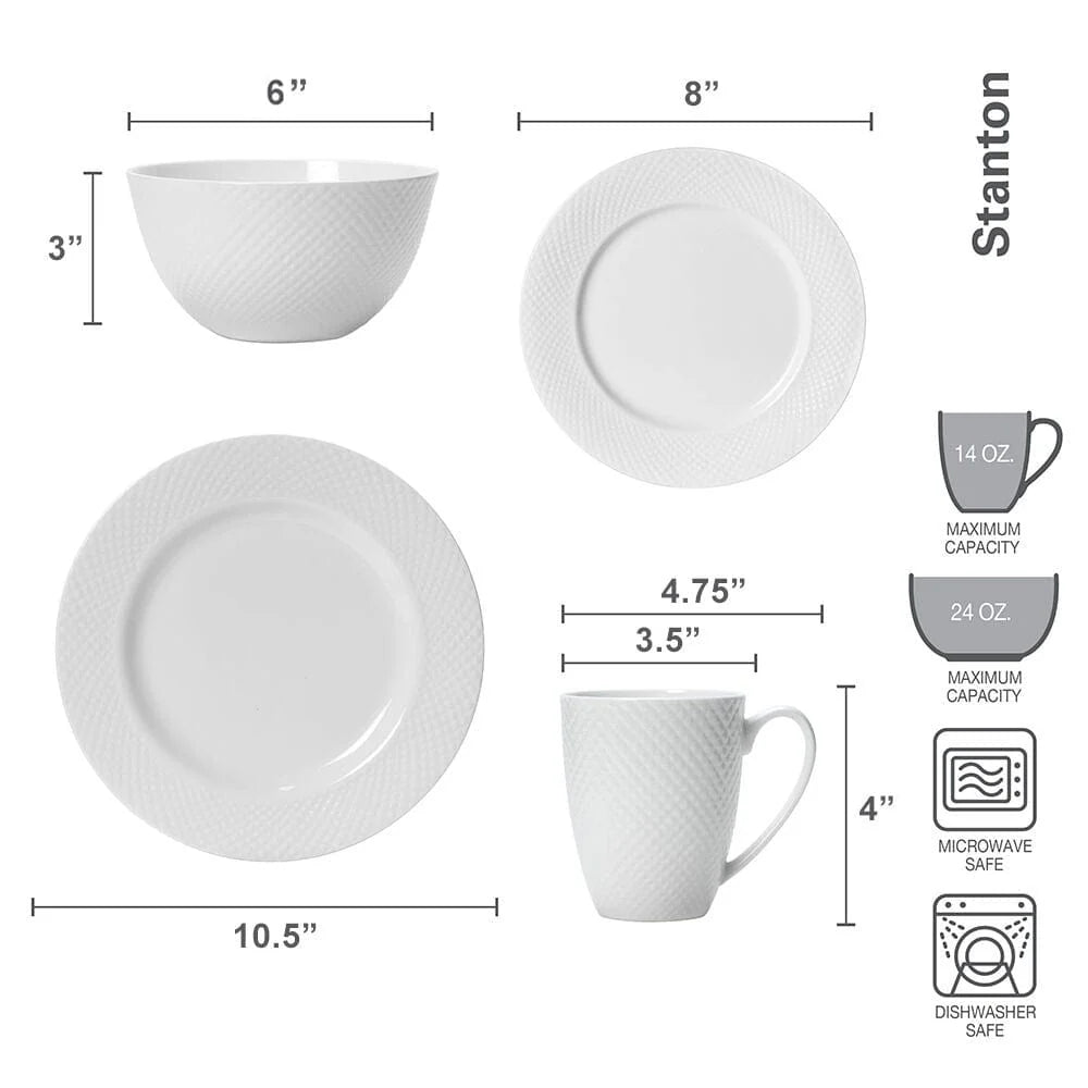 White Bone China Dinnerware Set