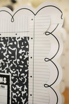 White Bulletin Board Border with Black Looping Bows, 21 Gloss-Finish Strips for Classroom Displays
