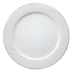 White Dinner Plates, Set of Four 11-Inch Stoneware Plates in the