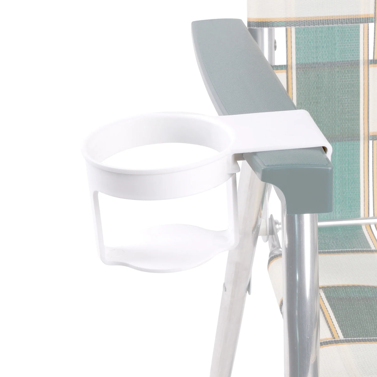 White Lawn Chair Cup Holder