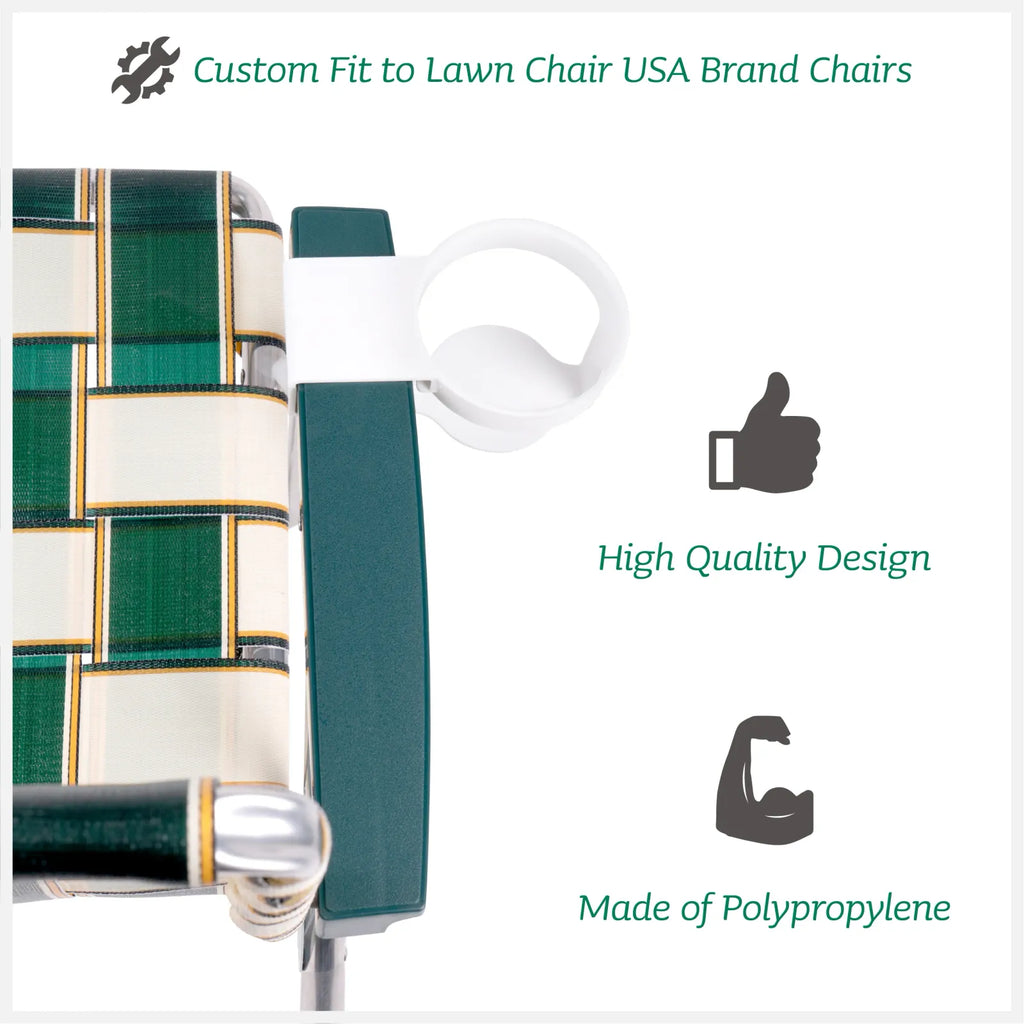 White Lawn Chair Cup Holder