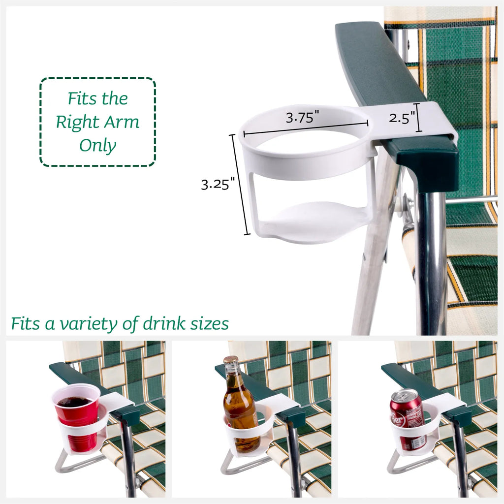 White Lawn Chair Cup Holder