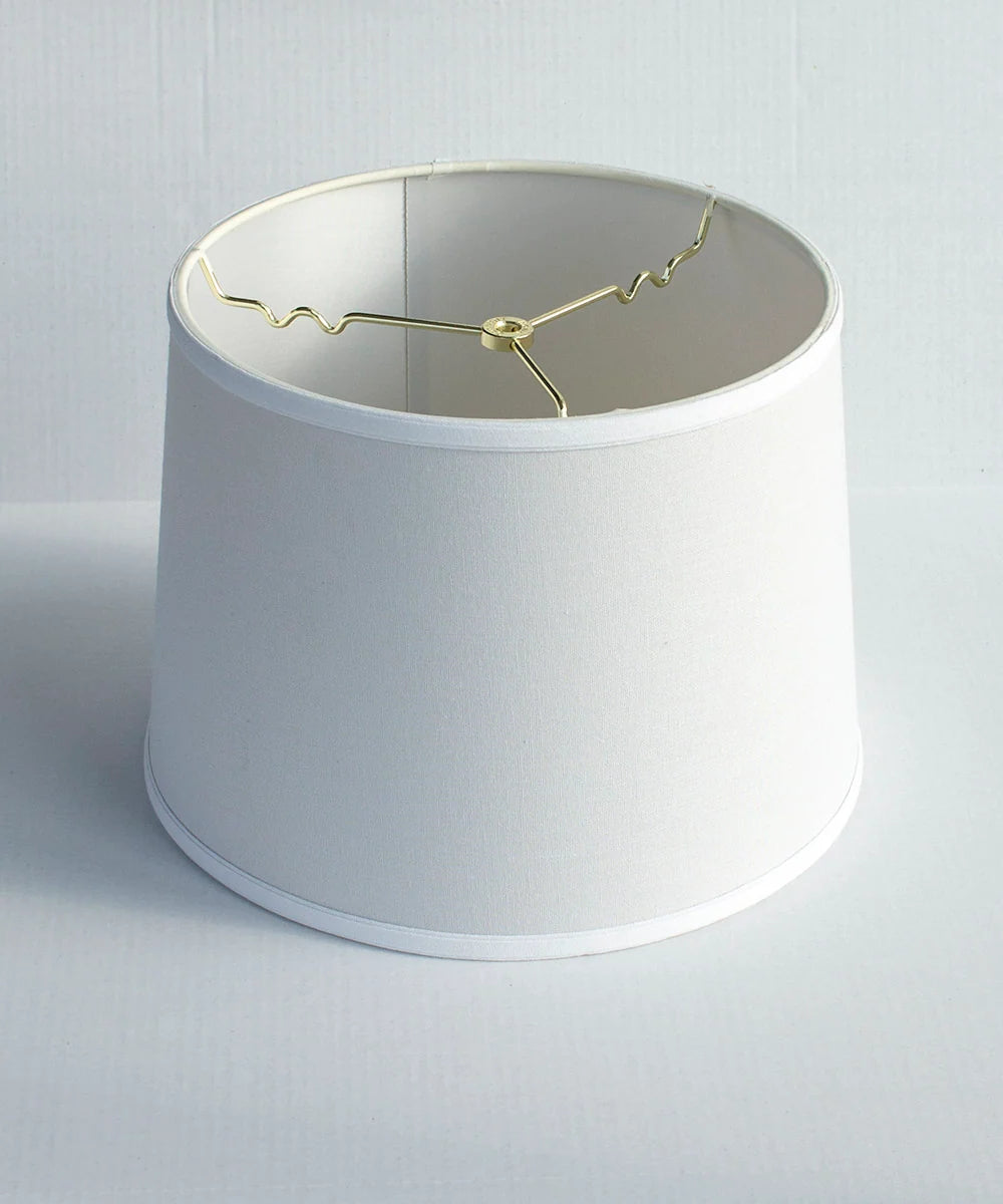 White Linen Drum Lampshade