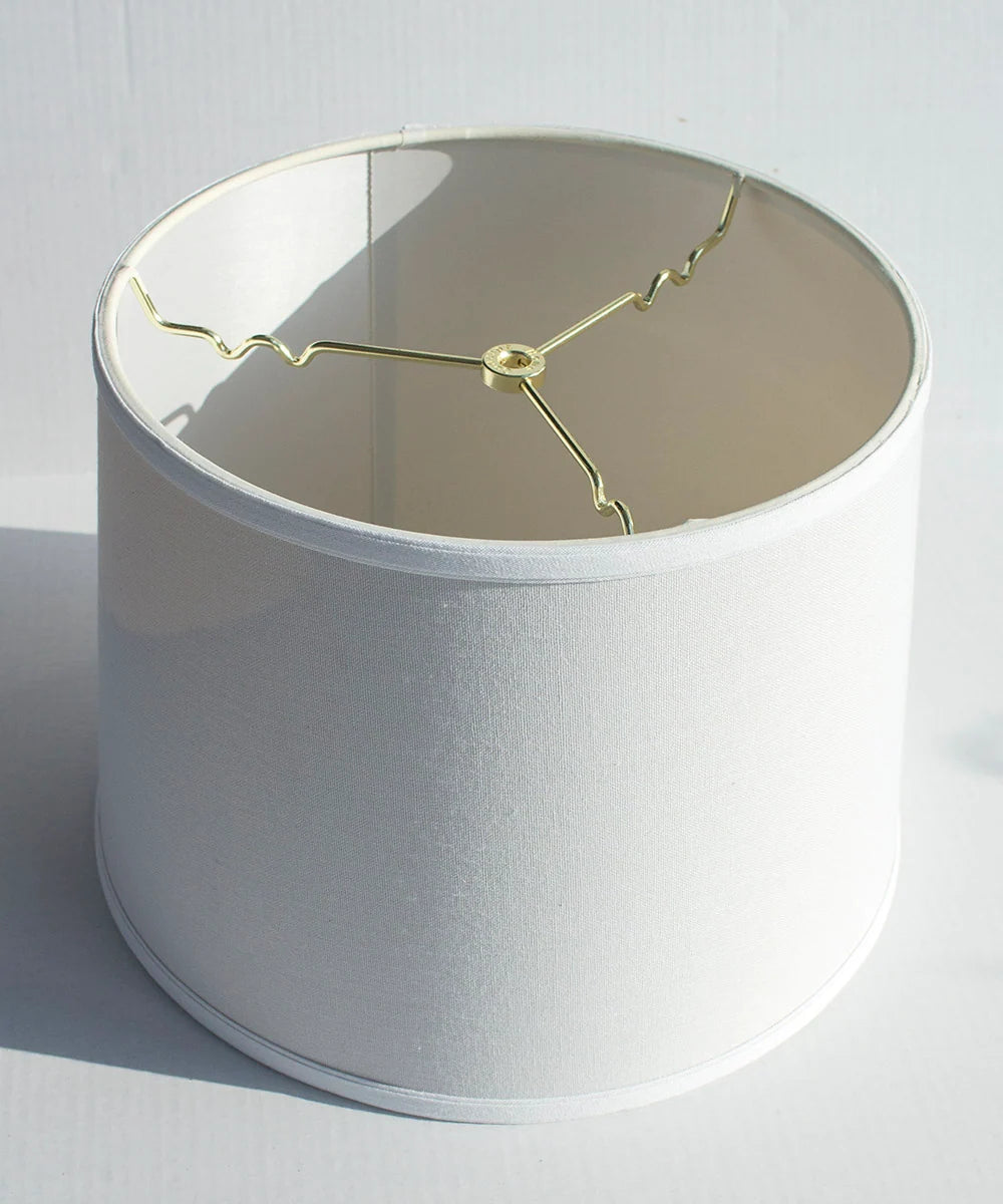 White Linen Drum Lampshade