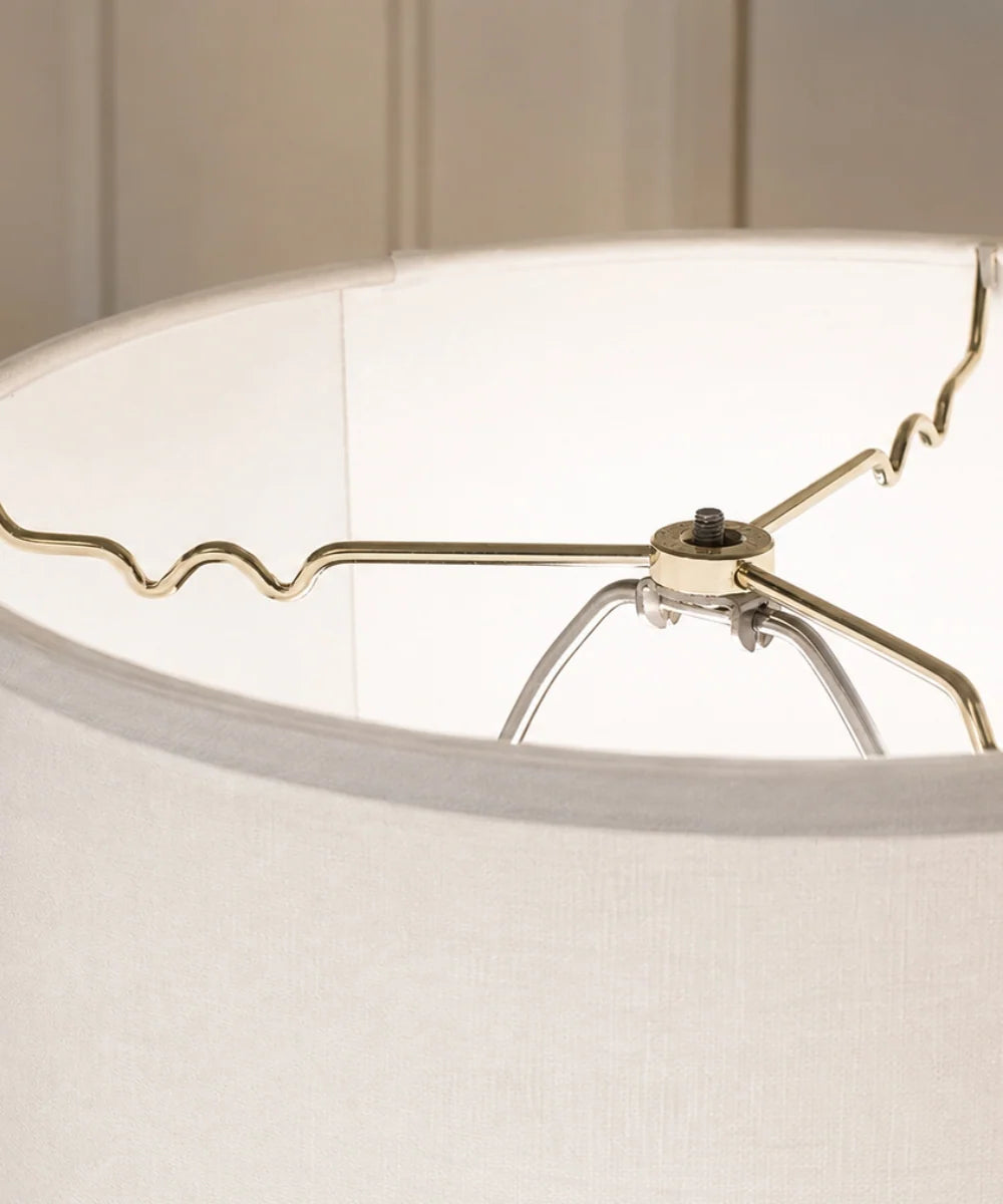 White Linen Drum Lampshade