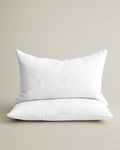 White Linen Pillowcases, Set of 2, Pre-Washed