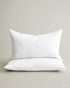 White Linen Pillowcases, Set of 2, Pre-Washed