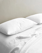 White Linen Pillowcases, Set of 2, Pre-Washed