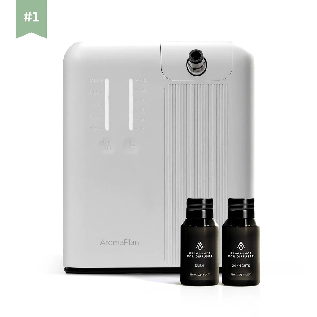 White Nebulizing Scent Diffuser for 2,000 Sq Ft Coverage with Bluetooth Control and Weekly Scheduling