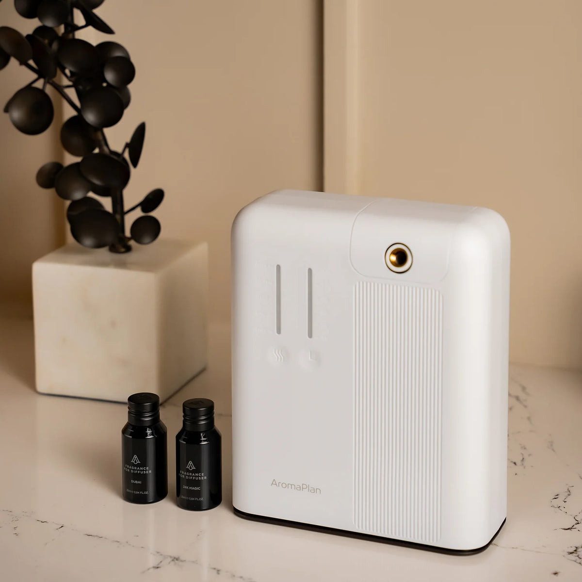 White Nebulizing Scent Diffuser for 2,000 Sq Ft Coverage with Bluetooth Control and Weekly Scheduling