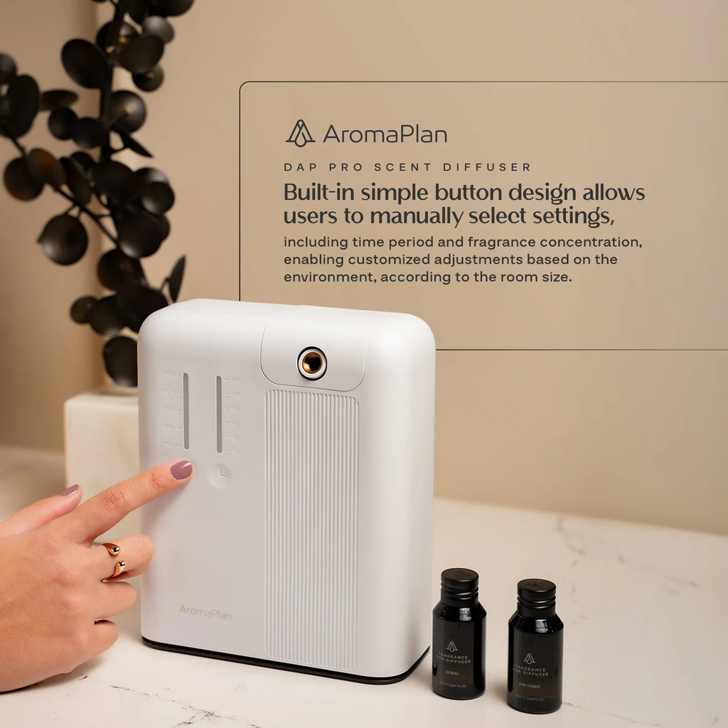 White Nebulizing Scent Diffuser for 2,000 Sq Ft Coverage with Bluetooth Control and Weekly Scheduling
