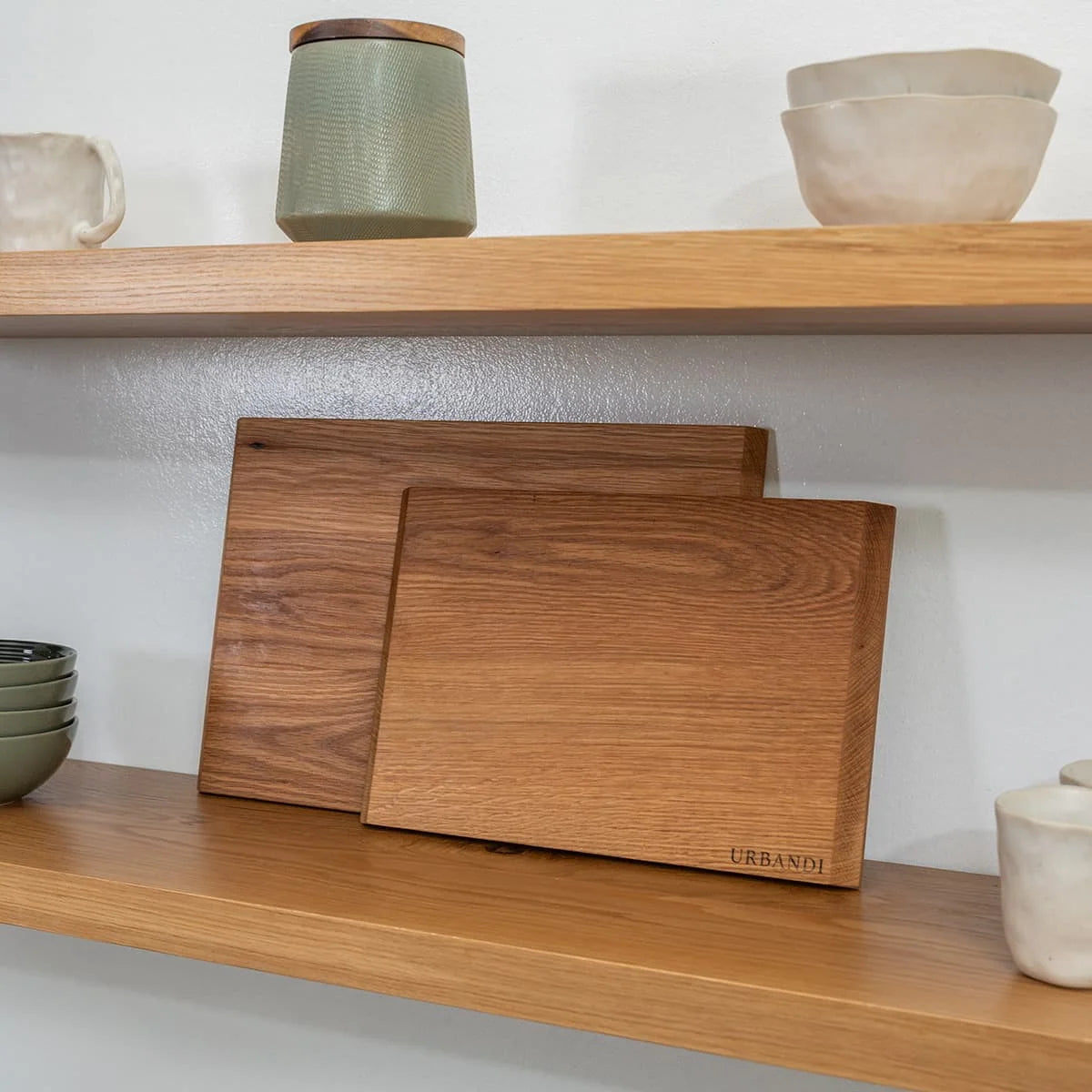 White Oak Floating Shelf with a Hidden Steel Bracket and Solid 1.75-Inch Hardwood Construction