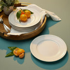 White Porcelain Dinner Plates, Set of 4