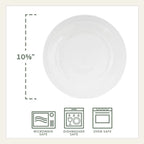 White Porcelain Dinner Plates, Set of 4