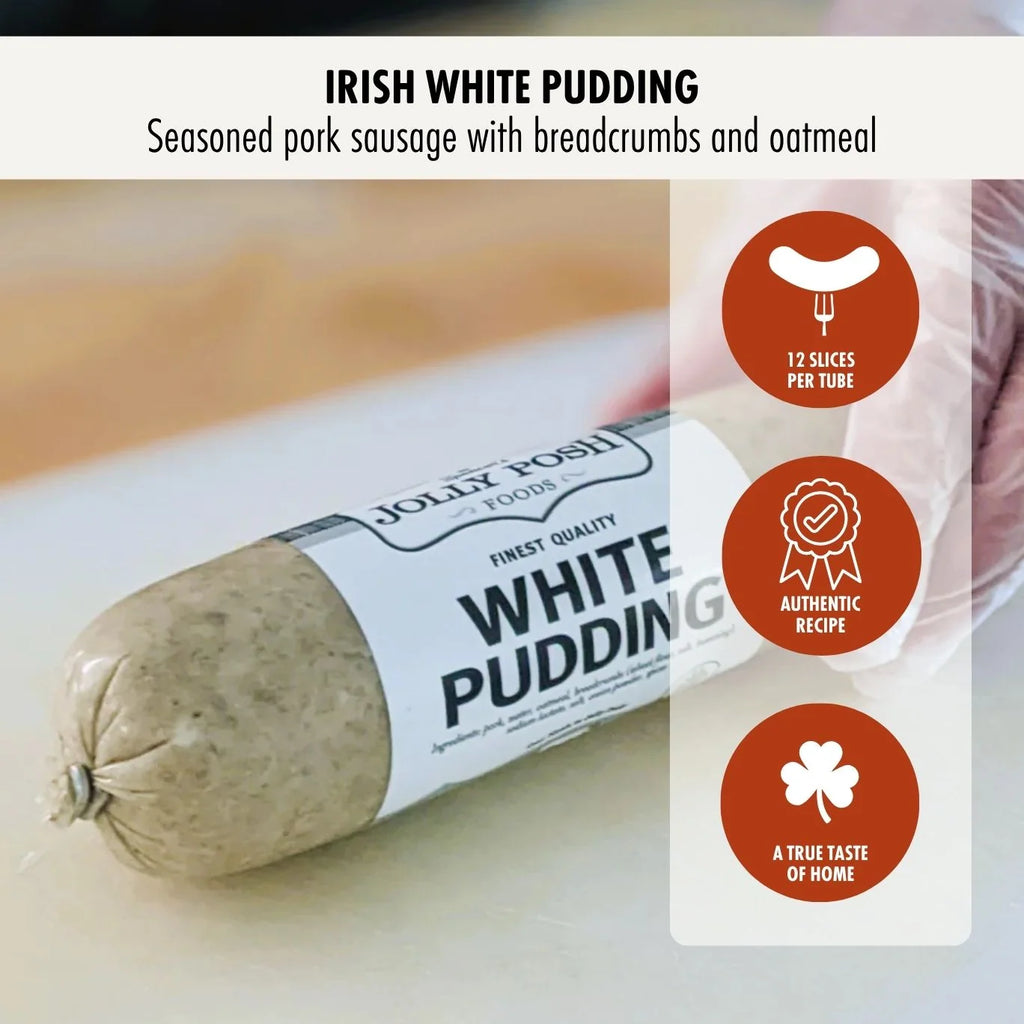 White Pudding Irish Pork and Oatmeal Sausage in a 12 oz Tube
