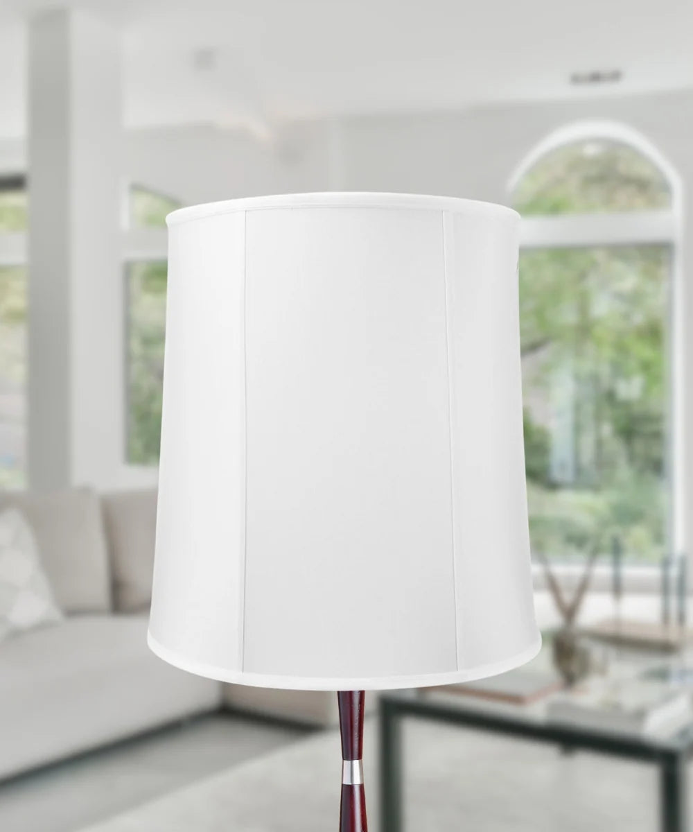 White Shantung Tall Drum Lampshade