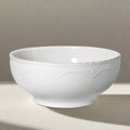 White Stoneware Serving Bowl in French Lace, 3-1/4-Quart Capacity