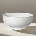 White Stoneware Serving Bowl in French Lace, 3-1/4-Quart Capacity