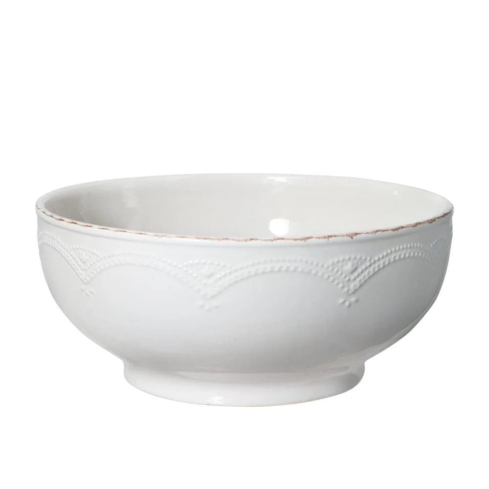 White Stoneware Serving Bowl in French Lace, 3-1/4-Quart Capacity