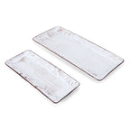 White Stoneware Serving Platters, Set of 2 in 12 and 16 Inch