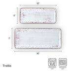 White Stoneware Serving Platters, Set of 2 in 12 and 16 Inch