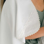 White Textured Cotton Baby Blanket