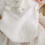 White Textured Cotton Baby Blanket