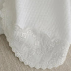 White Textured Cotton Baby Blanket