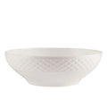 White Vegetable Serving Bowl with Trellis Design, Bone China Construction, 50-Ounce Capacity and Everyday Tabletop Use