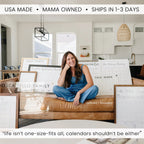Whiteboard Calendar for Wall, Framed Monthly Family Planner with Three Custom Sections and Multiple Sizes