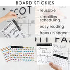 Whiteboard Calendar for Wall with Monthly Layout, Custom Framed Design and Three Extra Planning Sections